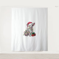Xmas Lighting Santa Hat Mexican Hairless Dogs Chri