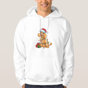 Xmas Lighting Santa Hat Poodle Dog Christmas _1 Hoodie