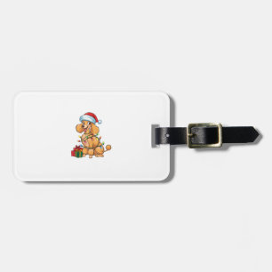 Xmas Lighting Santa Hat Poodle Dog Christmas _1 Luggage Tag