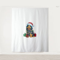 Xmas Lighting Santa Hat Portuguese Water Dog Chris