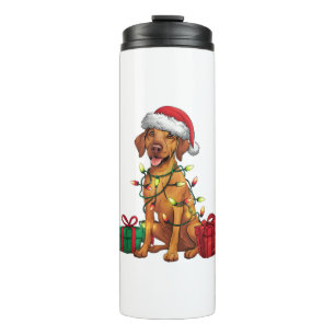 Xmas Lighting Santa Hat Rhodesian Ridgeback Dog Ch Thermal Tumbler