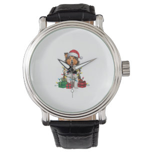Xmas Lighting Santa Hat Rough Collie Dog Christmas Watch