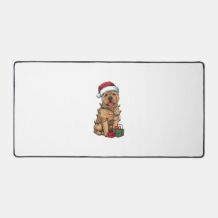 Xmas Lighting Santa Hat Shar Pei Dog Christmas _2 Desk Mat