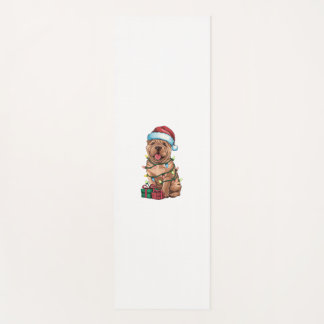 Xmas Lighting Santa Hat Shar Pei Dog Christmas  Yoga Mat