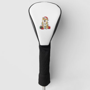Xmas Lighting Santa Hat Shiba Inu Dog Christmas _1 Golf Head Cover