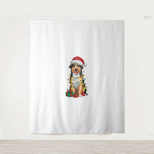 Xmas Lighting Santa Hat Shiloh Shepherd Dog Christ Tapestry