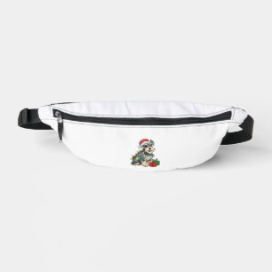 Xmas Lighting Santa Hat Standard Schnauzer Dog Chr Bum Bags