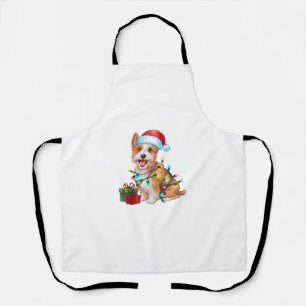 Xmas Lighting Santa Hat Westie Dog Christmas Apron