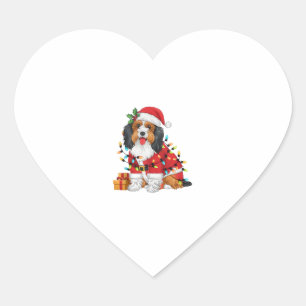 Xmas Lighting Santa Havanese Dog Christmas Heart Sticker