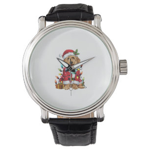 Xmas Lighting Santa Labradoodle Dog Christmas Watch