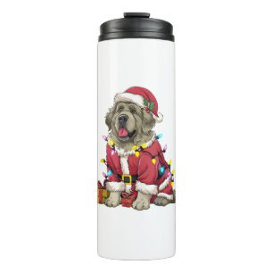 Xmas Lighting Santa Newfoundland Dog Christmas  Thermal Tumbler