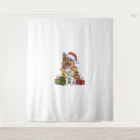 Xmas Lighting Santa Norwegian Elkhound Dog Christm
