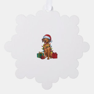 Xmas Lighting Santa Rhodesian Ridgeback Dog Christ Tree Decoration Card