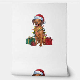 Xmas Lighting Santa Rhodesian Ridgeback Dog Christ Wallpaper