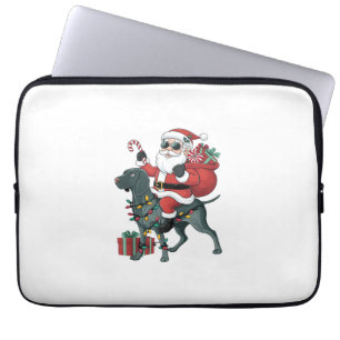 Xmas Lighting Santa Riding Great Dane Dog Christma Laptop Sleeve