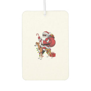 Xmas Lighting Santa Riding Greyhound Dog Christmas Car Air Freshener