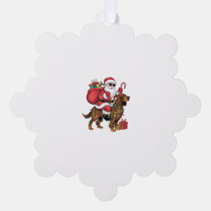Xmas Lighting Santa Riding Irish Setter Dog Christ Tree Decoration Card