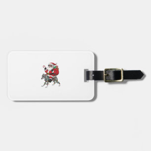 Xmas Lighting Santa Riding Italian Greyhound Dog C Luggage Tag