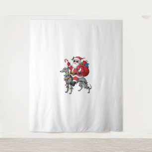 Xmas Lighting Santa Riding Italian Greyhound Dog C Tapestry