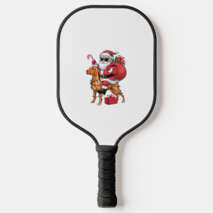 Xmas Lighting Santa Riding Vizsla Dog Christmas Pickleball Paddle