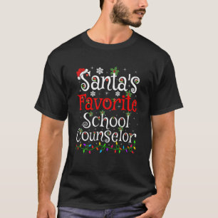 Xmas Lighting Santa s Favorite School Counselor Ch T-Shirt