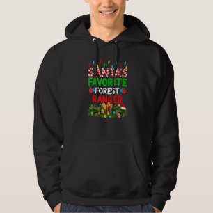 Xmas Lighting Santa S Favourite Forest Ranger Chri Hoodie