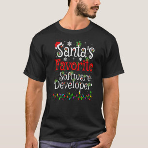 Xmas Lighting Santa S Favourite Software Developer T-Shirt