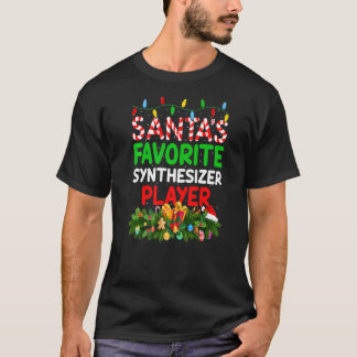 Xmas Lighting Santa S Favourite Synthesizer Player T-Shirt
