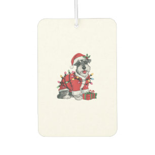 Xmas Lighting Santa Schnauzer Dog Christmas Car Air Freshener