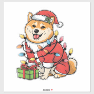 Xmas Lighting Santa Shiba Inu Dog Christmas 