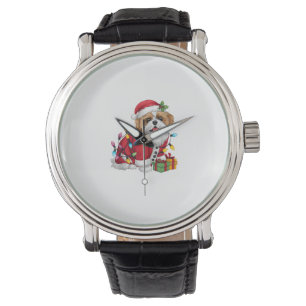 Xmas Lighting Santa Shih Tzu Dog Christmas  Watch