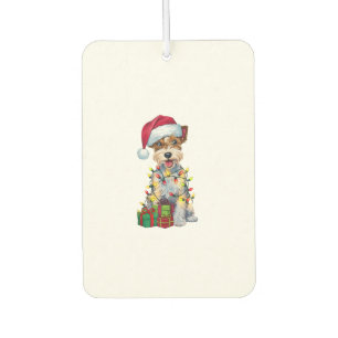 Xmas Lighting Santa Silky Terrier Dog Christmas _2 Car Air Freshener