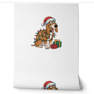 Xmas Lighting Santa Treeing Walker Coonhound Dog C Wallpaper
