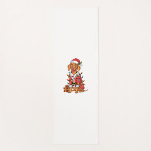 Xmas Lighting Santa Vizsla Dog Christmas Yoga Mat