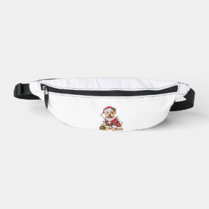 Xmas Lighting Santa Westie Dog Christmas Bum Bags