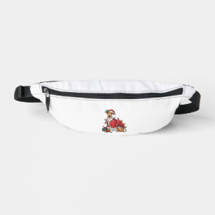 Xmas Lighting Santa Whippet Dog Christmas Bum Bags