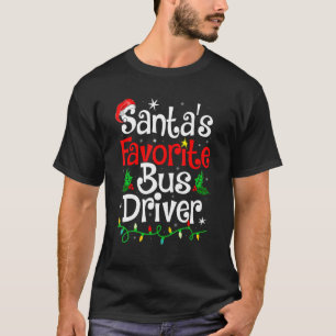 Xmas Lighting Santa's Favourite Bus Driver Chris T-Shirt