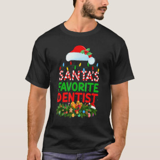 Xmas Lighting Santa's Favourite Dentist Christmas T-Shirt