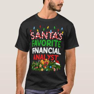 Xmas Lighting Santa's Favourite Financial Analyst  T-Shirt