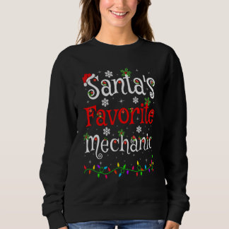 Xmas Lighting Santa's Favourite Mechanic Christmas Sweatshirt