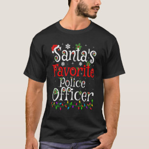 Xmas Lighting Santa's Favourite Police Officer Chr T-Shirt