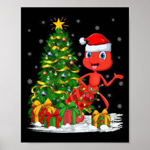 Xmas Lighting Tree Family Matching Santa Ants Chri Poster