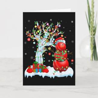 Xmas Lighting Tree Funny Snowman Cricket Ll Christ Card