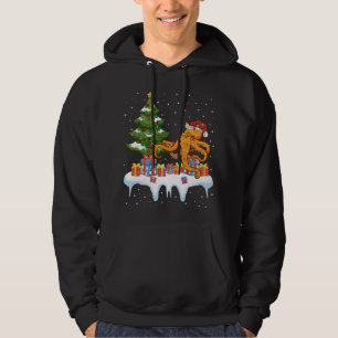 Xmas Lighting Tree Santa Hat Octopus Christmas Hoodie