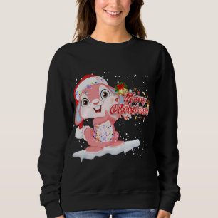 Xmas Lighting Tree Santa Hat Rabbit Bunny Christma Sweatshirt