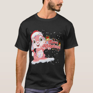 Xmas Lighting Tree Santa Hat Rabbit Bunny Christma T-Shirt