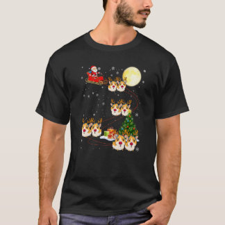 Xmas Lighting Tree Santa Riding Hamster Christmas T-Shirt