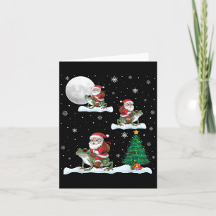 Xmas Lighting Tree Santa Riding Ison Dart Frog Chr Card