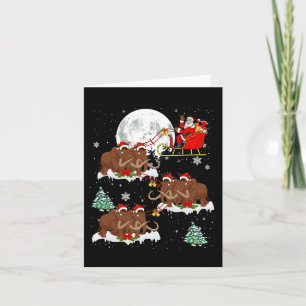 Xmas Lighting Tree Santa Riding Woolly Mammoth Chr Card