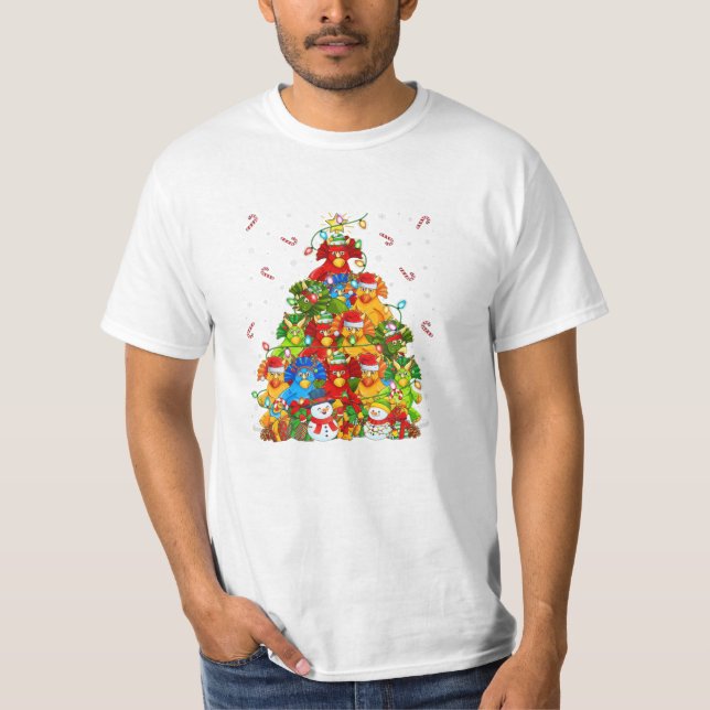 Xmas Lighting Tree Santa T-Shirt (Front)